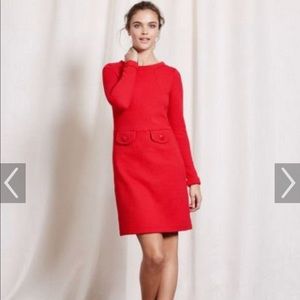 Boden Red Jacquard Dress (never worn)